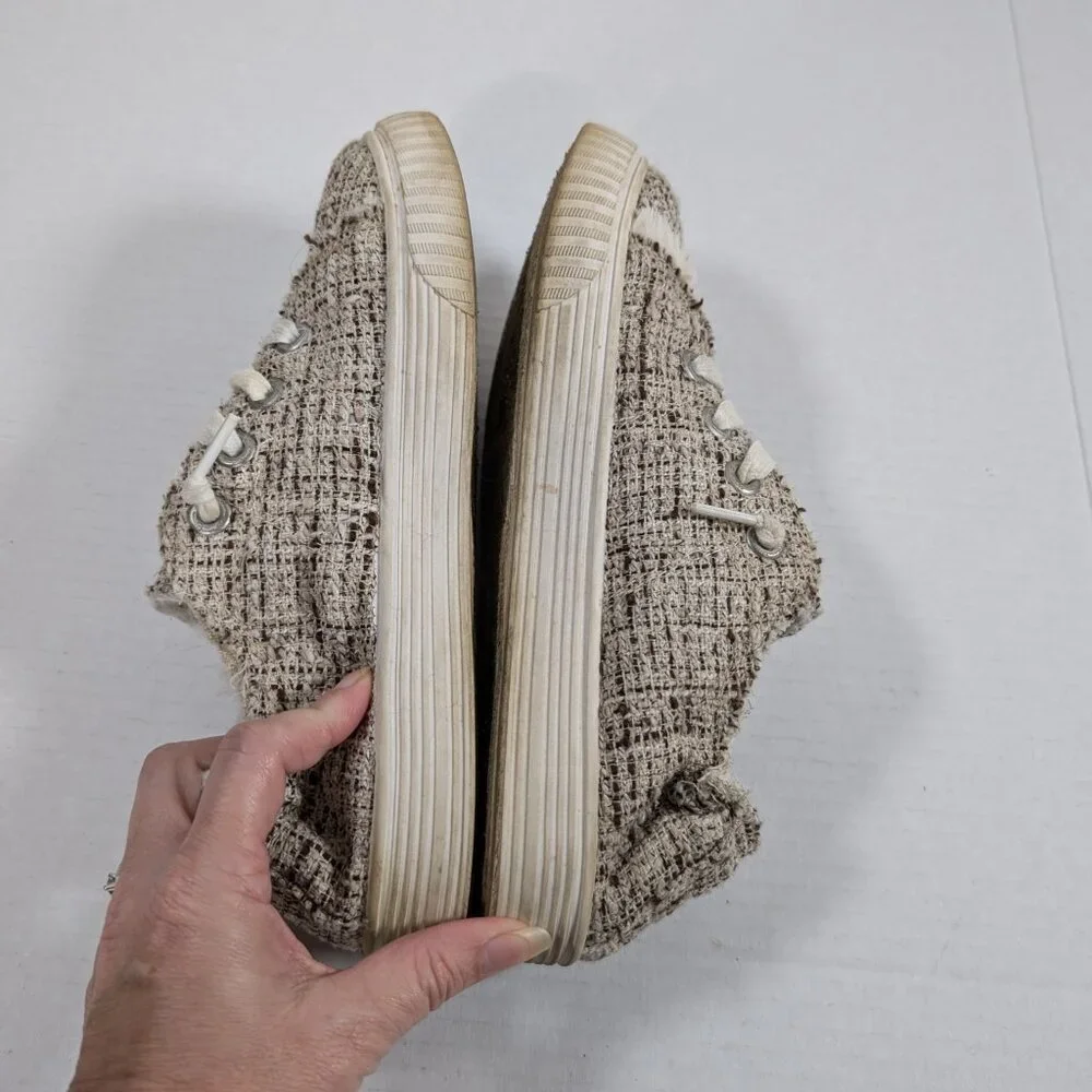 Tommy Bahama Slip on Sneakers Faux Fur lined Tweed size 8